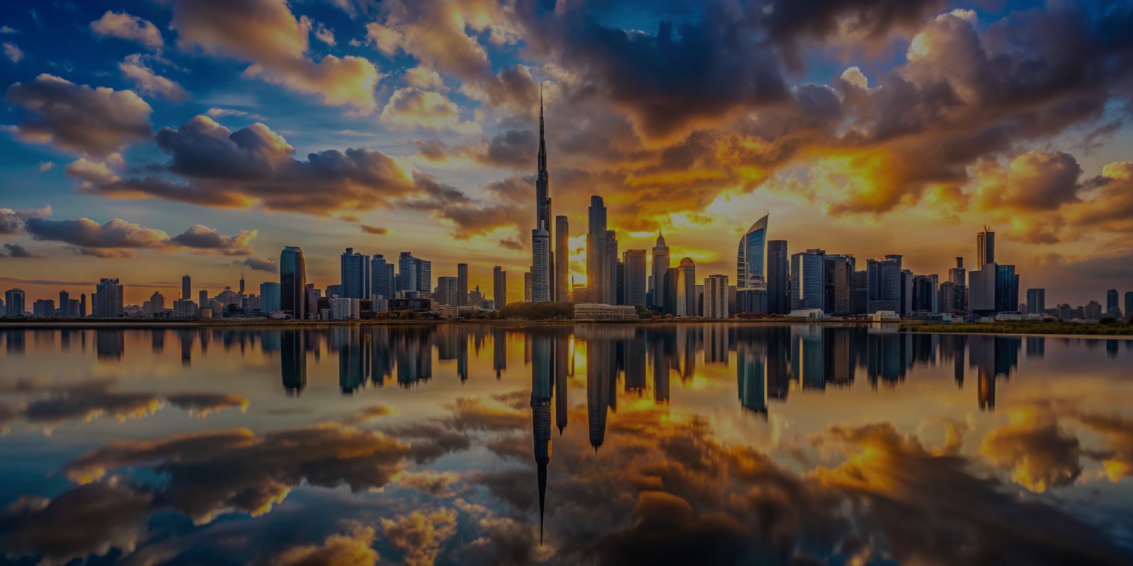 Dubai skyline with Burj Al Arab